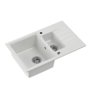 Zlew Peter 156 Steingran biały 78x50x20 i syfon