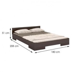 Obrazek Łóżko drewniane bukowe Skandica Spectrum niskie 180x200 palisander