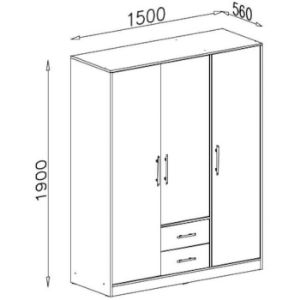 Obrazek Szafa Smart SR2 150 cm dąb sonoma/biały