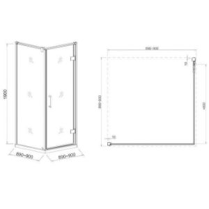Obrazek Kabina Maja 90x90x190 czyste-chrom