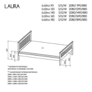 Obrazek Łóżko Laura 160 Antracyt