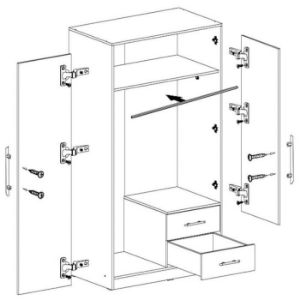 Obrazek Szafa Smart SR3 100 cm dąb sonoma/biały