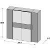 Obrazek Szafa Kalixtus 200 4D dąb piaskowy/biały