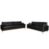 Obrazek Komplet Bellano 3/2/1 Black Kronos 7 drewno naturalne