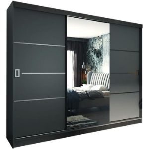 Szafa Retro 200 4L grafit/ front czarny