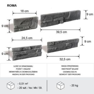 Obrazek Kamień Betonowy Roma Grafitowy