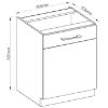Obrazek Szafka kuchenna VIGO grafit mat 60D 1F BB