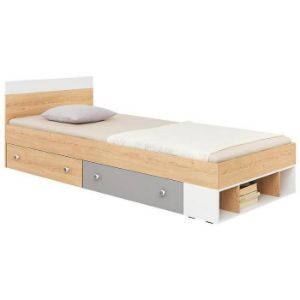 Obrazek Łóżko Pixel 120 PX15 dąb biszkoptowy/biały lux/szary