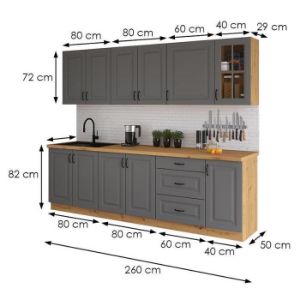 Obrazek Kuchnia Stilo dustgrey/artisan 260 bez blatu