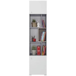 Regał Sigma 45 SI6 beton/biały/dąb
