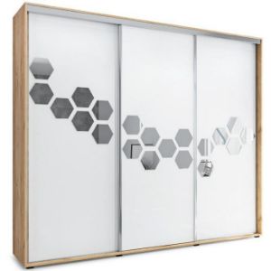 Szafa Wanda A23 250 Plaster Miodu Craft Złoty/Biały