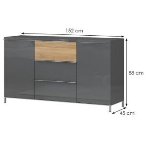 Obrazek Komoda 2d3s Onyx k23/on pacific walnut/anthracit