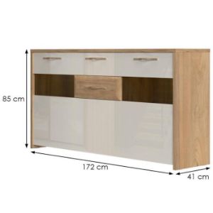 Obrazek Komoda Gala K172-3KS2F/GL pacific walnut/beige