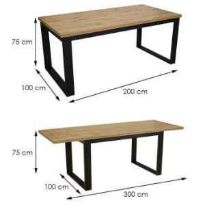 Obrazek Stół Iris St-29 200x100+2x50 Dąb Wotan