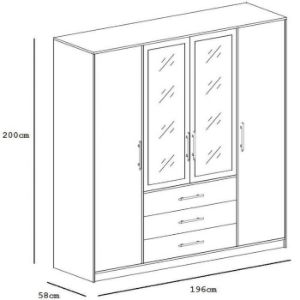 Obrazek Szafa Bali D4 196 cm biała