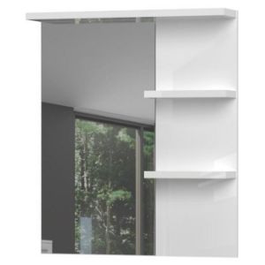 Obrazek Lustro Led+Półki Piano Ogp Biały Połysk