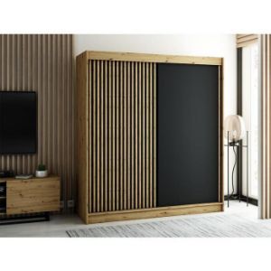 Obrazek Szafa Lamelo 200 Dąb Artisan/Czarny
