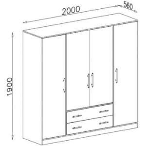 Obrazek Szafa Smart SRl1 200 cm dąb sonoma/biały