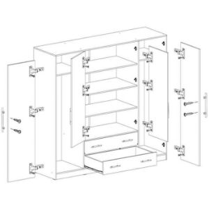 Obrazek Szafa Smart SRl1 200 cm dąb sonoma/biały