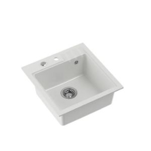 Zlew Peter 110 Steingran biały 50x52x20 i syfon