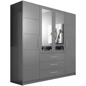 Szafa Bali D4 grafit/lustro