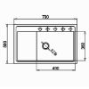 Obrazek Zlew Camea 790x500x210 karbon