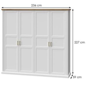 Obrazek Szafa 4d Tara p4/ta white/pacific walnut