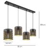 Obrazek Lampa 15450-4H Czarno-złota LS4