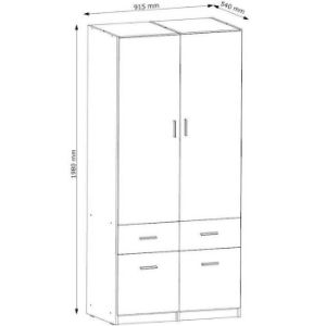Obrazek Szafa Snow 03 2-D 4-S Wellington/Grafit 