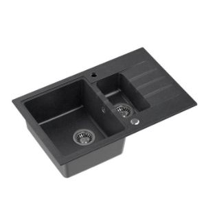 Zlew Peter 156 Steingran czarny 78x50x20 i syfon