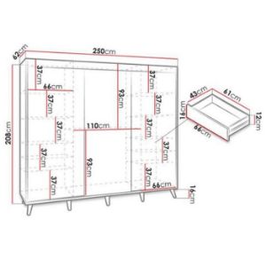 Obrazek Komplet Szuflad (2SZT) 250 Czarny
