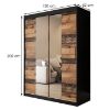Obrazek Szafa Old Wood T2 100 Czarny/Old Style/Lustro