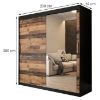 Obrazek Szafa Old Wood T2 200 Czarny/Old Style/Lustro