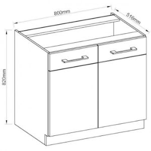 Obrazek Szafka kuchenna Vigo biały HG 80d 2f Bb
