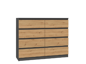 Komoda Umo P8 120 antracyt/dąb artisan