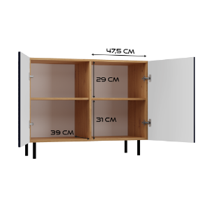 Obrazek Komoda Jula 2K granat/dąb artisan
