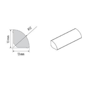 Obrazek Ćwierćwałek PCV 13x13x2500mm dąb