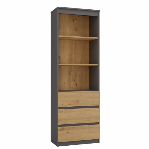 Obrazek Regał Umo P3S3 antracyt/dąb artisan