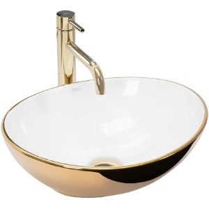 Obrazek Umywalka nablatowa Sofia Gold/White