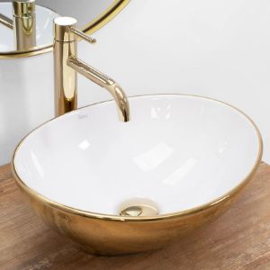 Obrazek Umywalka nablatowa Sofia Gold/White