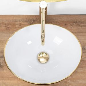 Obrazek Umywalka nablatowa Sofia Gold/White