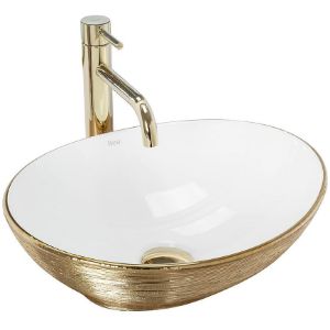 Obrazek Umywalka nablatowa Sofia Gold Brush/White