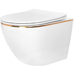 Miska zawieszana Carlo Mini Rimless white gold
