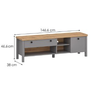 Obrazek Stolik RTV 1D1S Melini Gray B