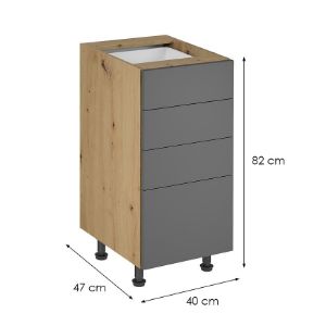 Obrazek Szafka kuchenna Langen d40s4 push grey