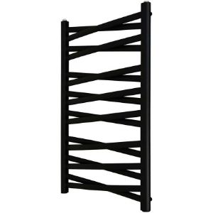 Obrazek Grzejnik łazienkowy Łezka 3D Ł3DX 1640 czarny 910x440 mm 