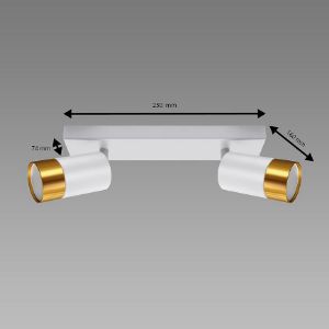 Obrazek Lampa PUZON SPT GU10 2L WHITE/GOLD 04124 LS2