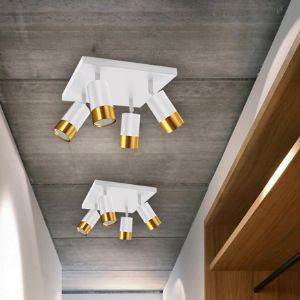 Obrazek Lampa PUZON SPT GU10 4D WHITE/GOLD 04128 LS4
