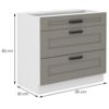 Obrazek Szafka kuchenna Luna claygrey/biały 80D 3S BB