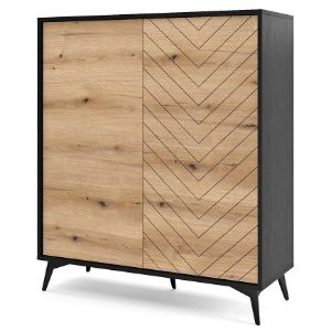 Obrazek Komoda Diamond KD104 dąb evoke/czarny